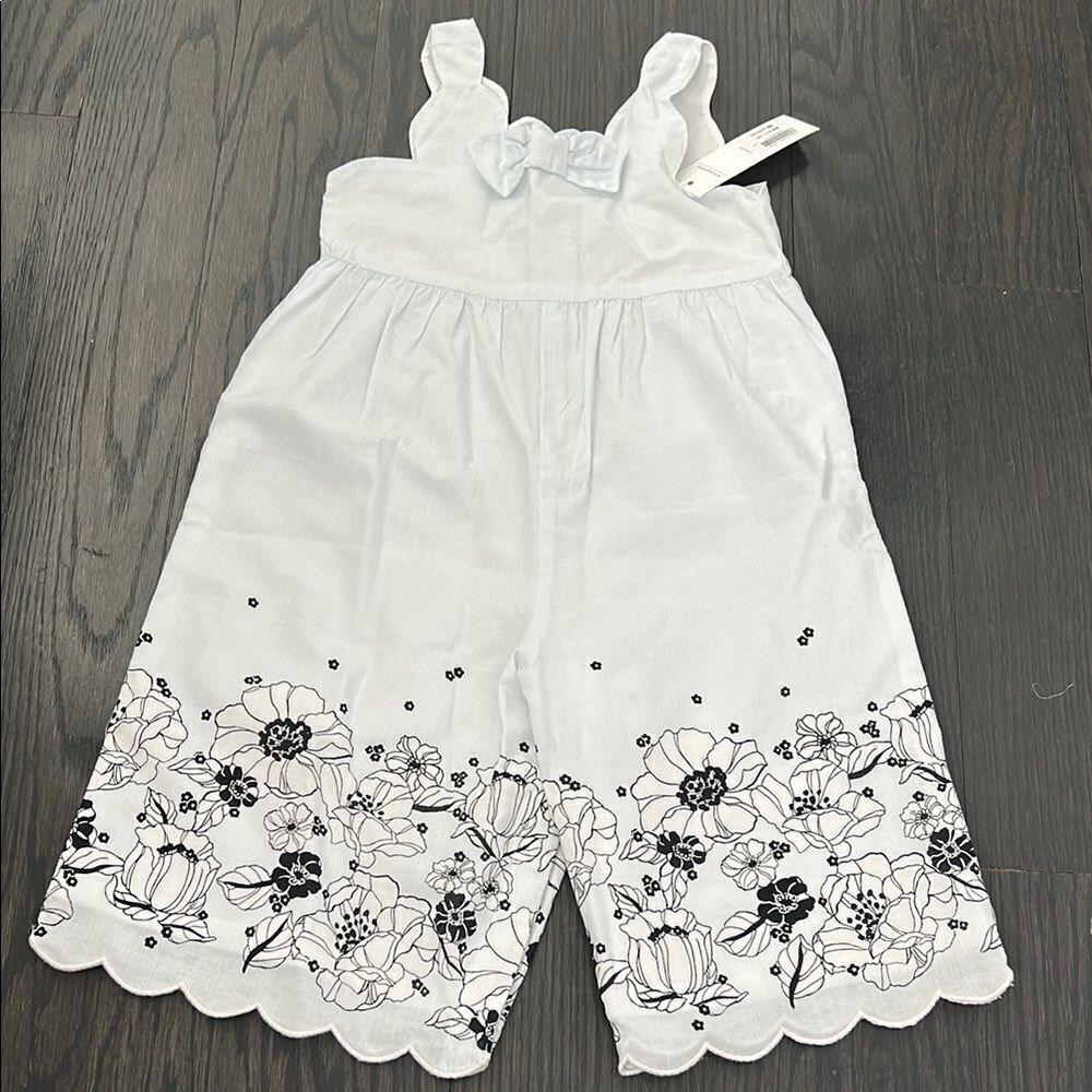 Janie and Jack White Floral Kids Romper